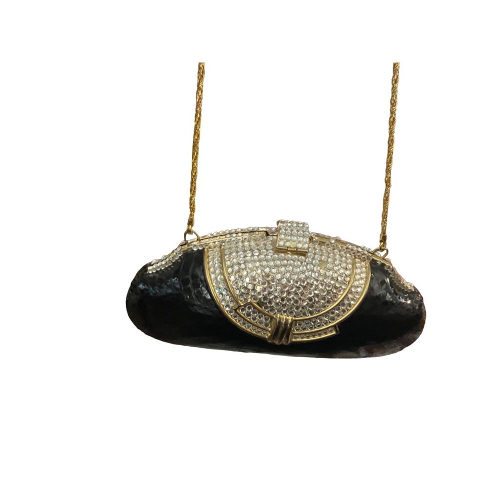 Vintage Shals International Python Evening Purse with Swarovski Crystals